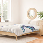Three Sea Turtles, Marine Blue Aquatic design Duvet Cover Gallery Image 2