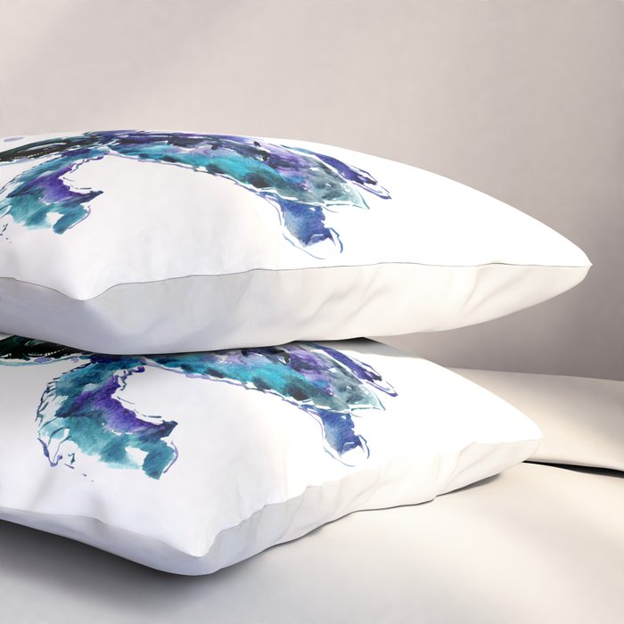 Three Sea Turtles, Marine Blue Aquatic design Pillow Sham Gallery Image 3