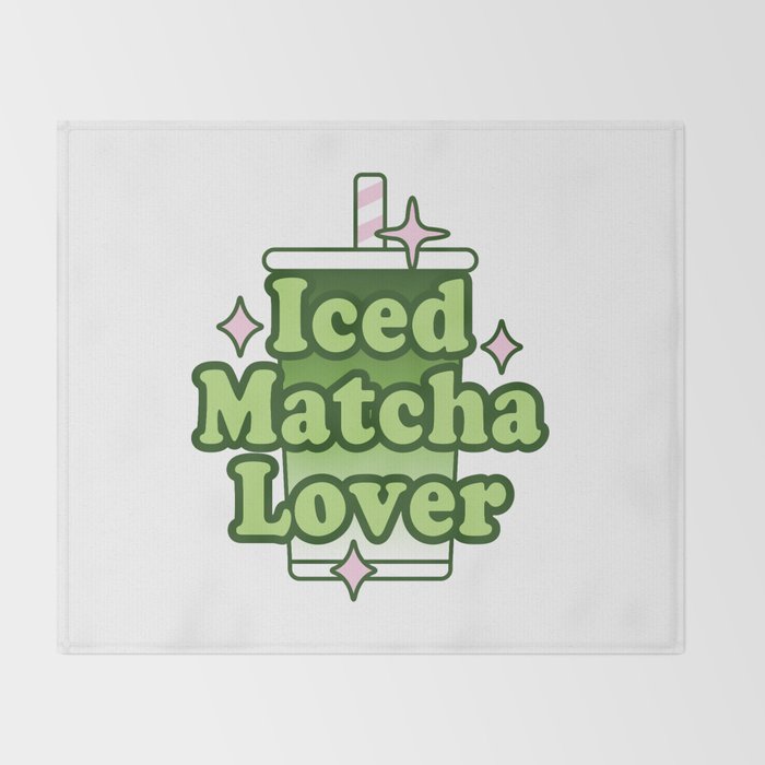 Iced Matcha Lover Throw Blanket Gallery Image 2