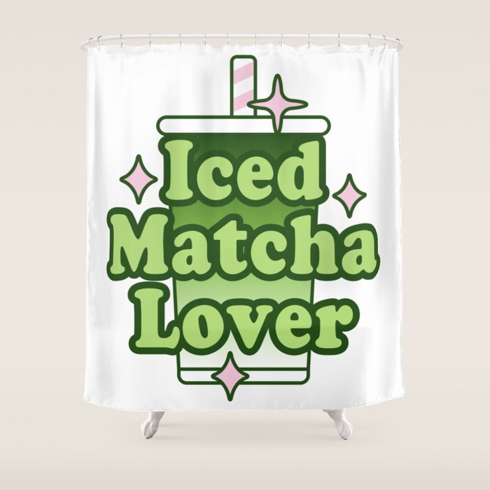 Iced Matcha Lover Shower Curtain Gallery Image 1