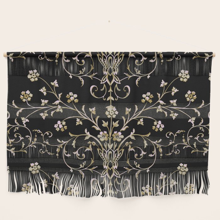 Elegant Antique Baroque Black & Gold Scroll Pattern Wall Hanging Gallery Image 1