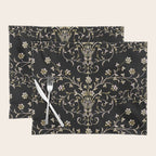 Elegant Antique Baroque Black & Gold Scroll Pattern Placemat Gallery Image 1