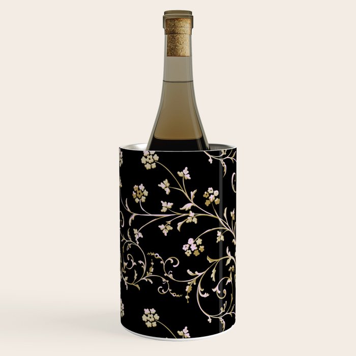 Elegant Antique Baroque Black & Gold Scroll Pattern Wine Chiller Gallery Image 2