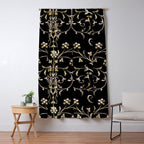Elegant Antique Baroque Black & Gold Scroll Pattern Window Curtain Gallery Image 5