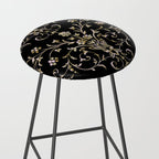 Elegant Antique Baroque Black & Gold Scroll Pattern Stool Gallery Image 2