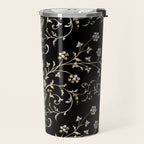 Elegant Antique Baroque Black & Gold Scroll Pattern Travel Mug Gallery Image 2
