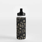 Elegant Antique Baroque Black & Gold Scroll Pattern Water Bottle Gallery Image 2