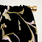 Elegant Antique Baroque Black & Gold Scroll Pattern Window Curtain Gallery Image 2