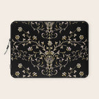 Elegant Antique Baroque Black & Gold Scroll Pattern Laptop Sleeve Gallery Image 1