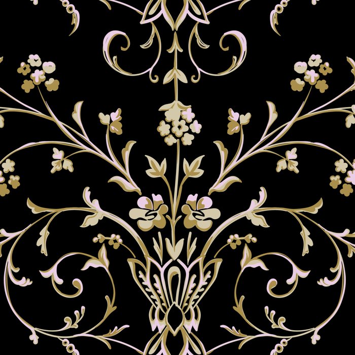 Elegant Antique Baroque Black & Gold Scroll Pattern Coffee Mug Gallery Image 2