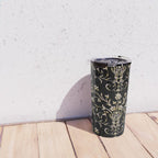 Elegant Antique Baroque Black & Gold Scroll Pattern Travel Mug Gallery Image 4