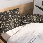 Elegant Antique Baroque Black & Gold Scroll Pattern Pillow Sham Gallery Image 2