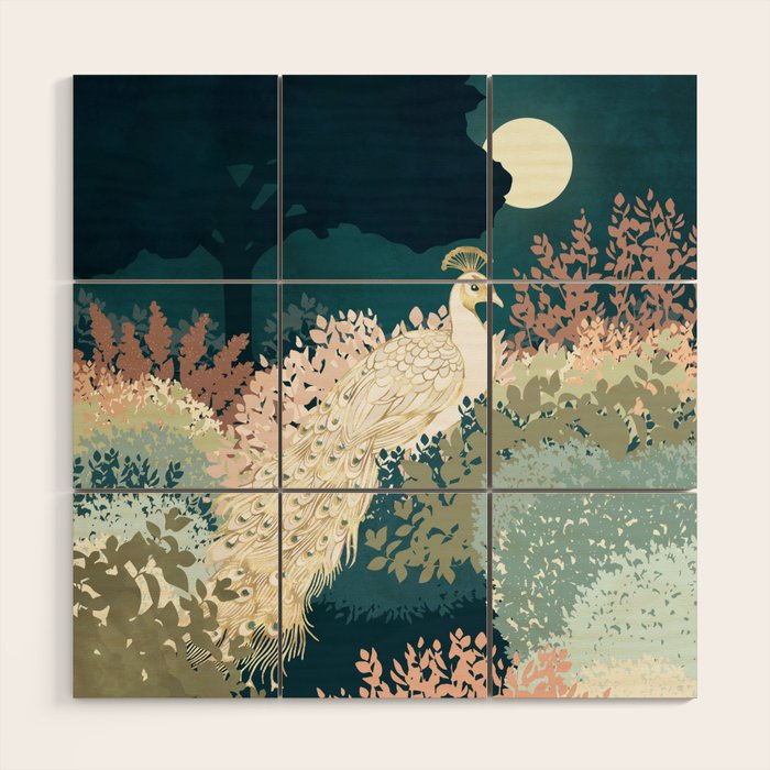 Peacock Garden II Wood Wall Art Gallery Image 1
