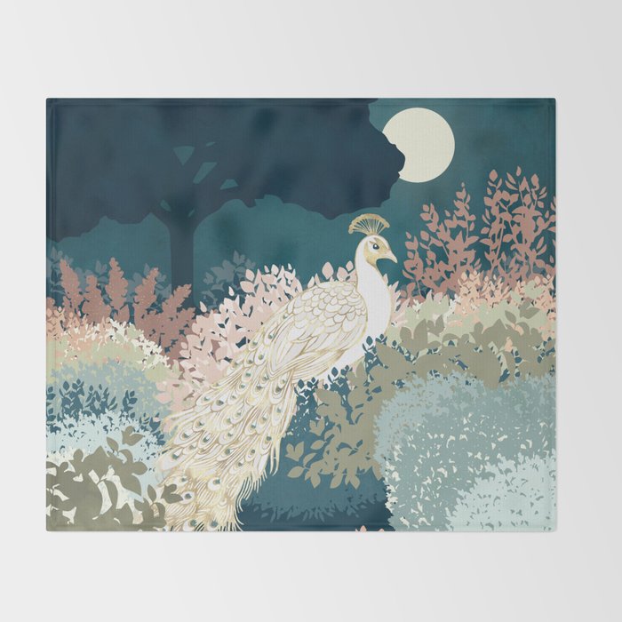 Peacock Garden II Throw Blanket Gallery Image 2