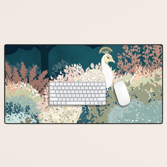Peacock Garden II Desk Mat Gallery Image 1