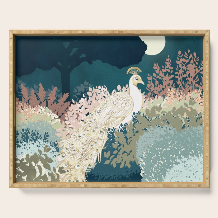 Peacock Garden II Serving Tray Gallery Image 1