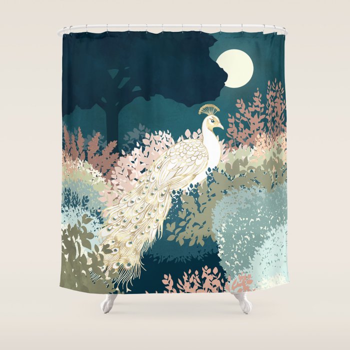 Peacock Garden II Shower Curtain Gallery Image 1