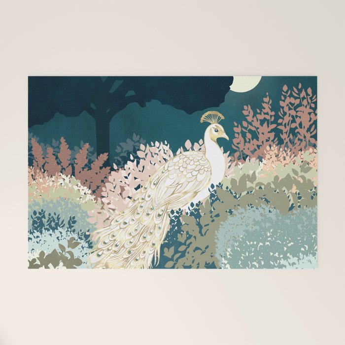 Peacock Garden II Welcome Mat Gallery Image 1
