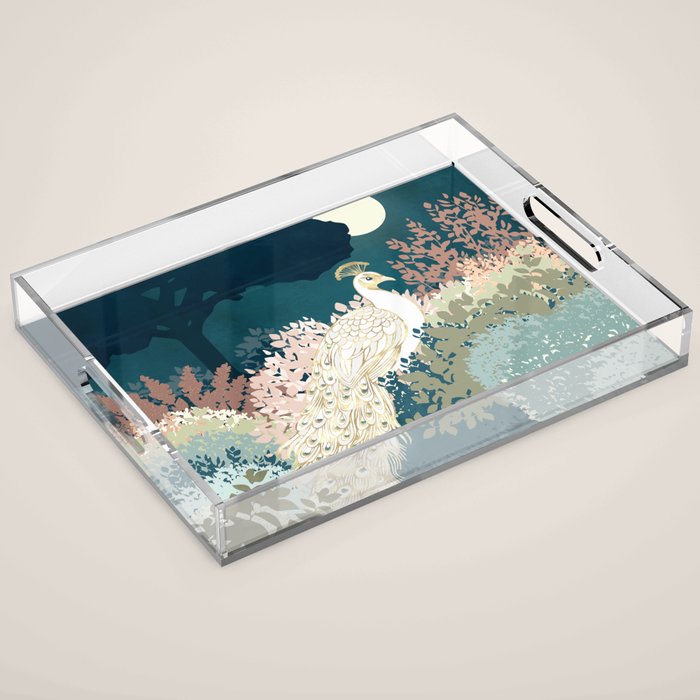 Peacock Garden II Acrylic Tray Gallery Image 1