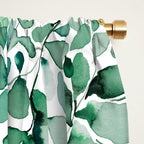 Watercolor Eucalyptus Botanical Green Leaves Window Curtain Gallery Image 2