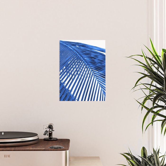 Blue Palm Leaf Poster Gallery Image 2