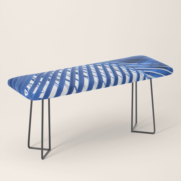 Blue Palm Leaf Bench Gallery Image 1