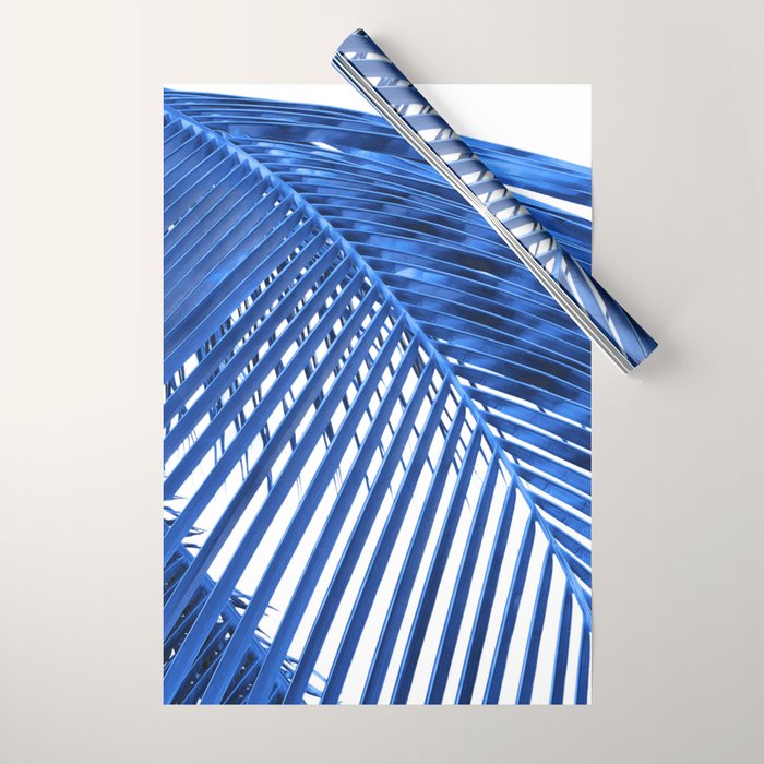 Blue Palm Leaf Wrapping Paper Gallery Image 1