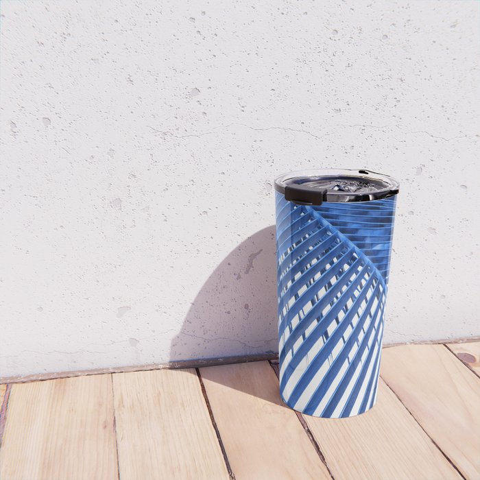 Blue Palm Leaf Travel Mug Gallery Image 4