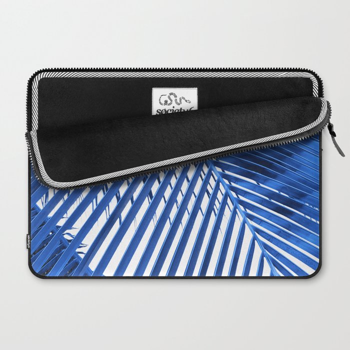 Blue Palm Leaf Laptop Sleeve Gallery Image 2