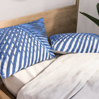 Blue Palm Leaf Pillow Sham Gallery Image 2