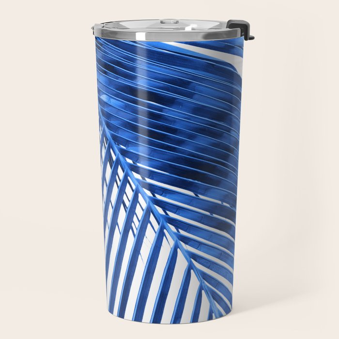 Blue Palm Leaf Travel Mug Gallery Image 2