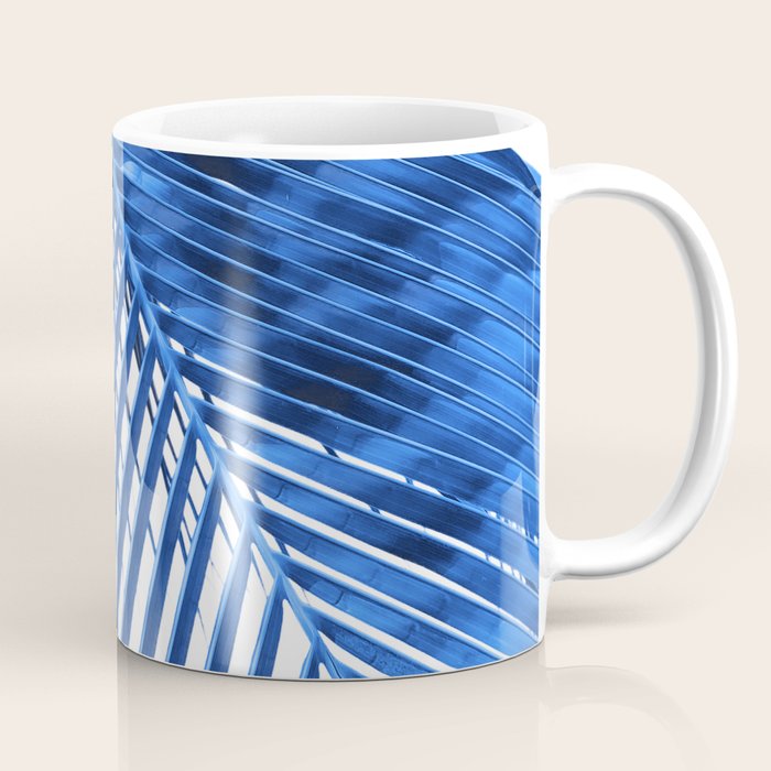 Blue Palm Leaf Coffee Mug Gallery Image 1