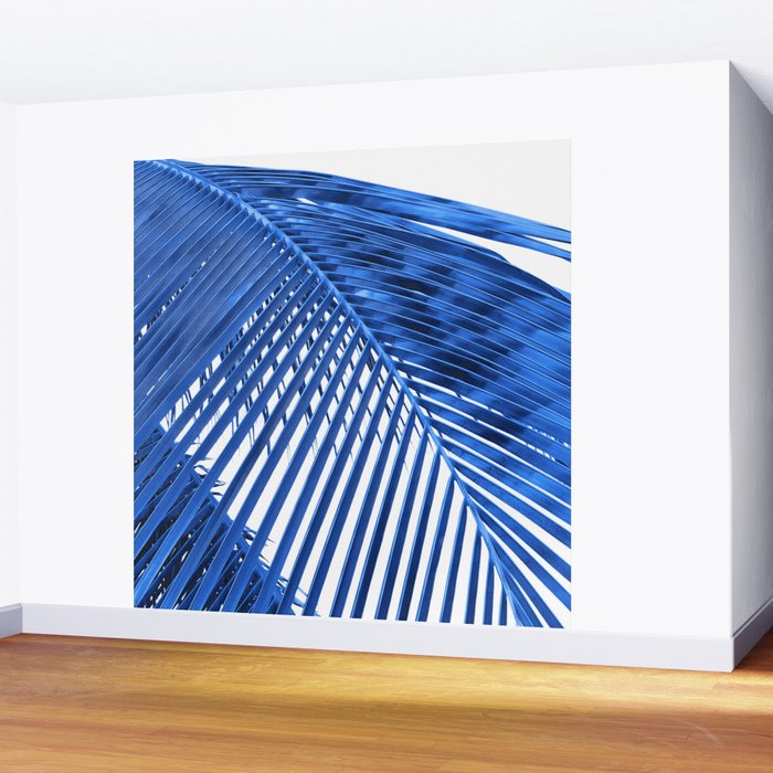 Blue Palm Leaf Wall Mural Gallery Image 2