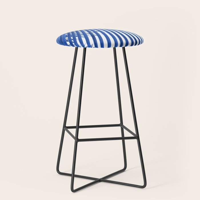 Blue Palm Leaf Stool Gallery Image 1