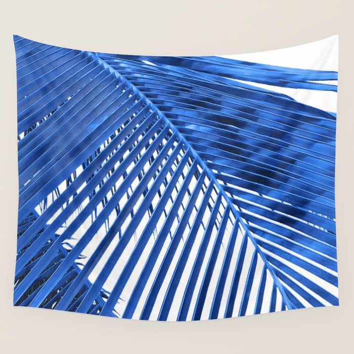 Blue Palm Leaf Wall Tapestry Gallery Image 4