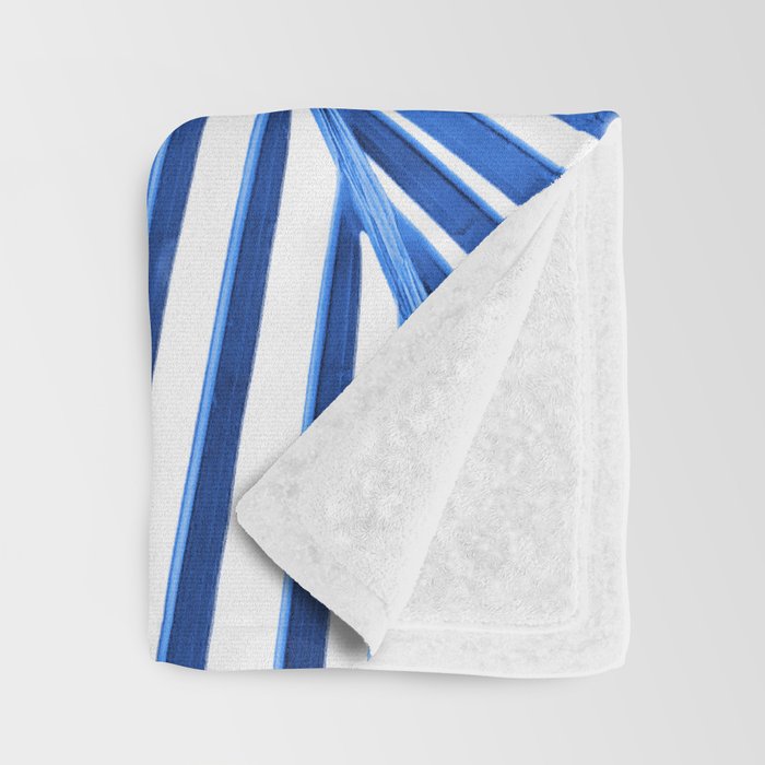 Blue Palm Leaf Throw Blanket Gallery Image 3