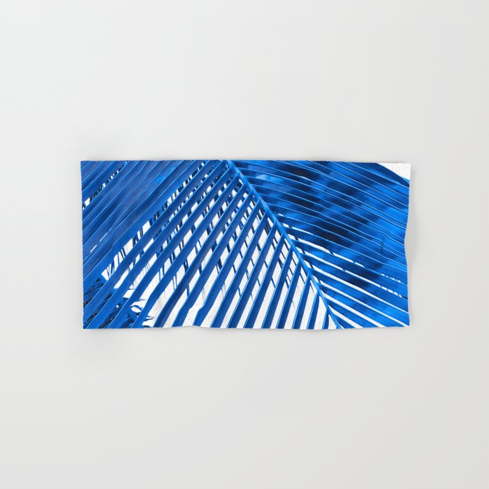 Blue Palm Leaf Bath Towel Gallery Image 1