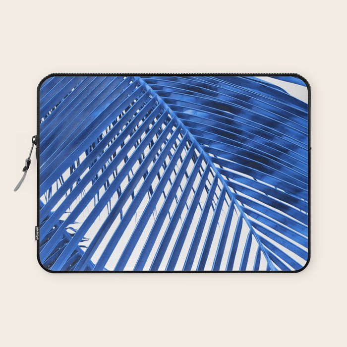 Blue Palm Leaf Laptop Sleeve Gallery Image 1