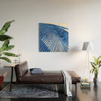 Blue Palm Leaf Wood Wall Art Gallery Image 2