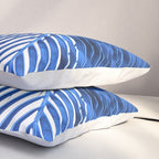 Blue Palm Leaf Pillow Sham Gallery Image 3