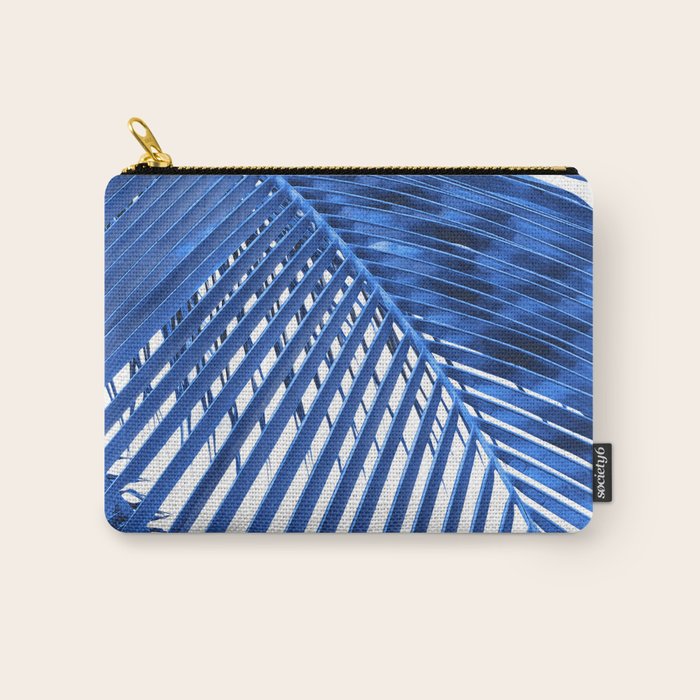 Blue Palm Leaf Carry All Pouch Gallery Image 1