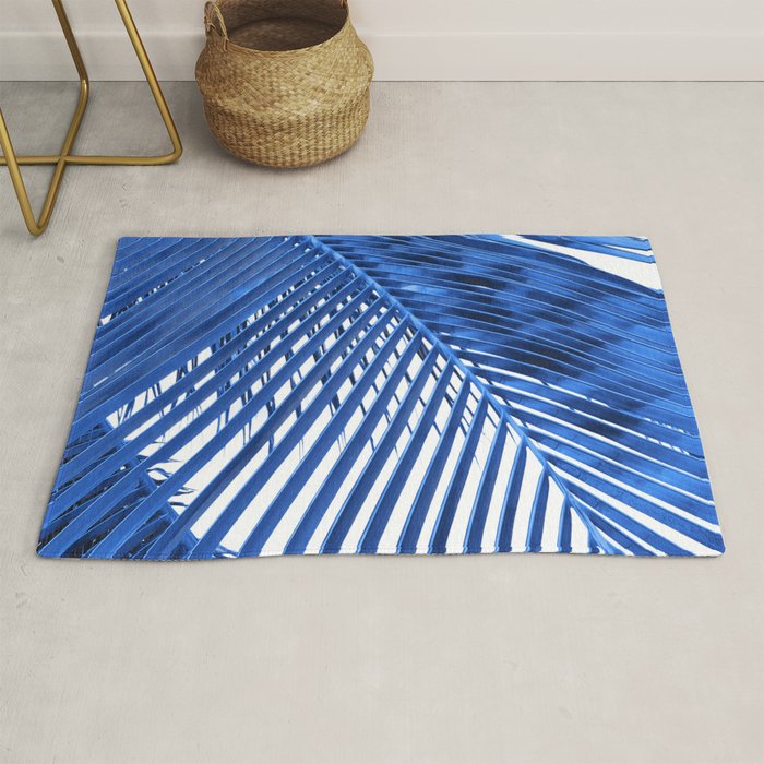 Blue Palm Leaf Rug Gallery Image 1