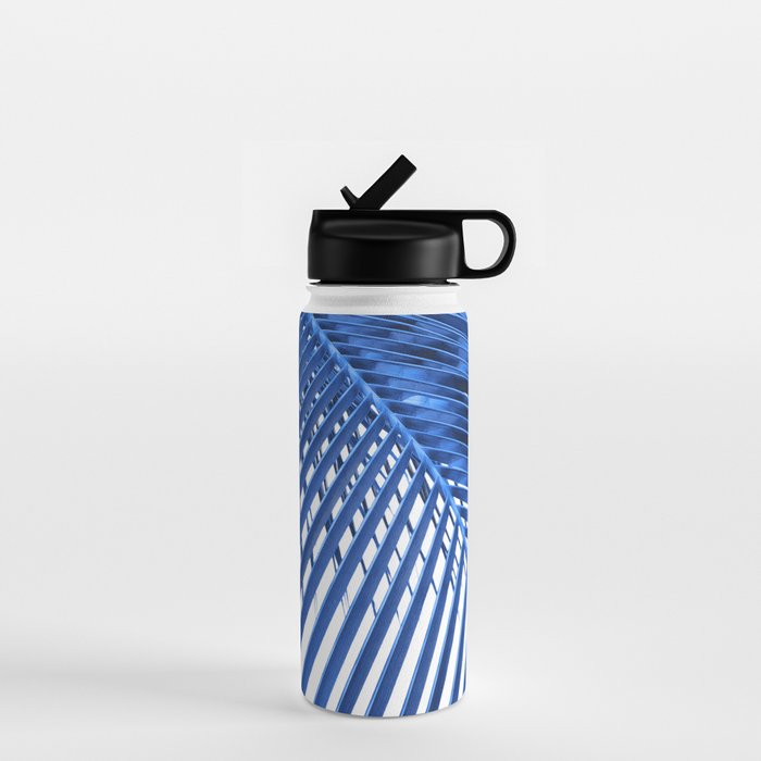 Blue Palm Leaf Water Bottle Gallery Image 1
