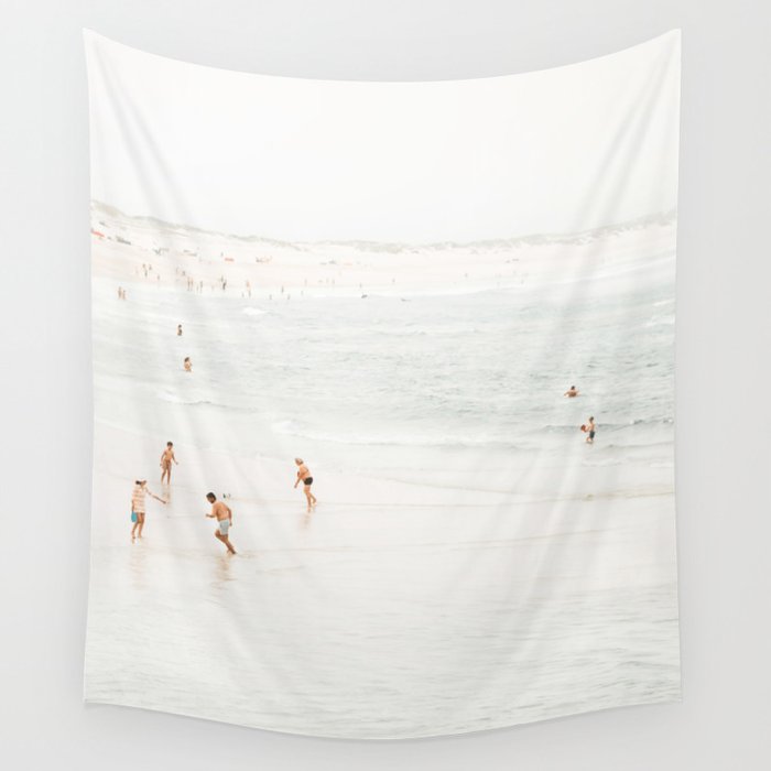 At the Beach fourteen  (part two of a diptych) - Minimal Beach and Ocean photography Wall Tapestry Gallery Image 1
