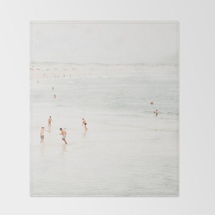 At the Beach fourteen  (part two of a diptych) - Minimal Beach and Ocean photography Throw Blanket Gallery Image 2