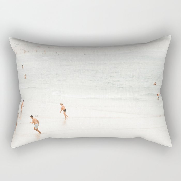 At the Beach fourteen  (part two of a diptych) - Minimal Beach and Ocean photography Rectangular Pillow Gallery Image 1