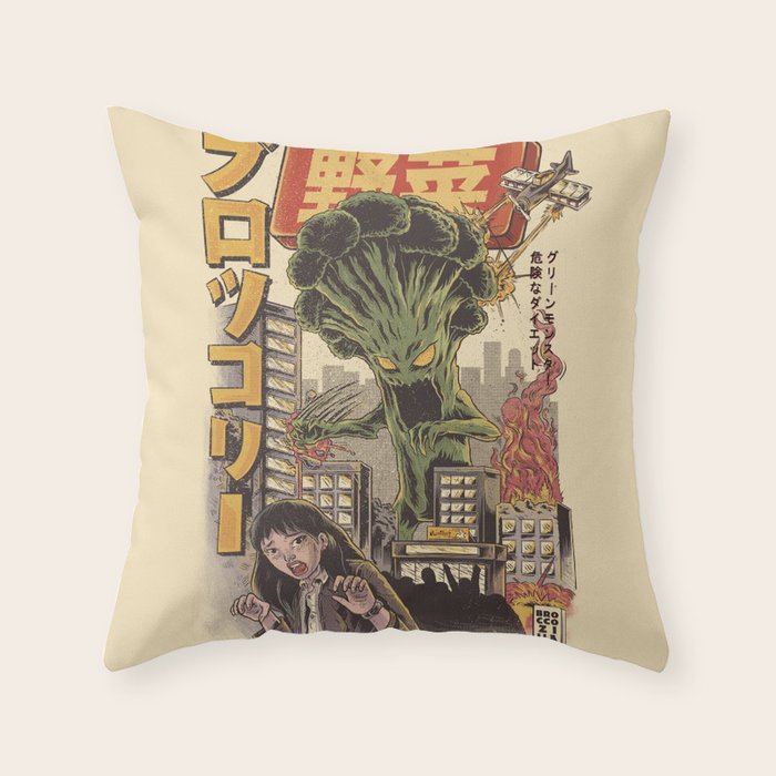 Broccozilla Throw Pillow Gallery Image 1