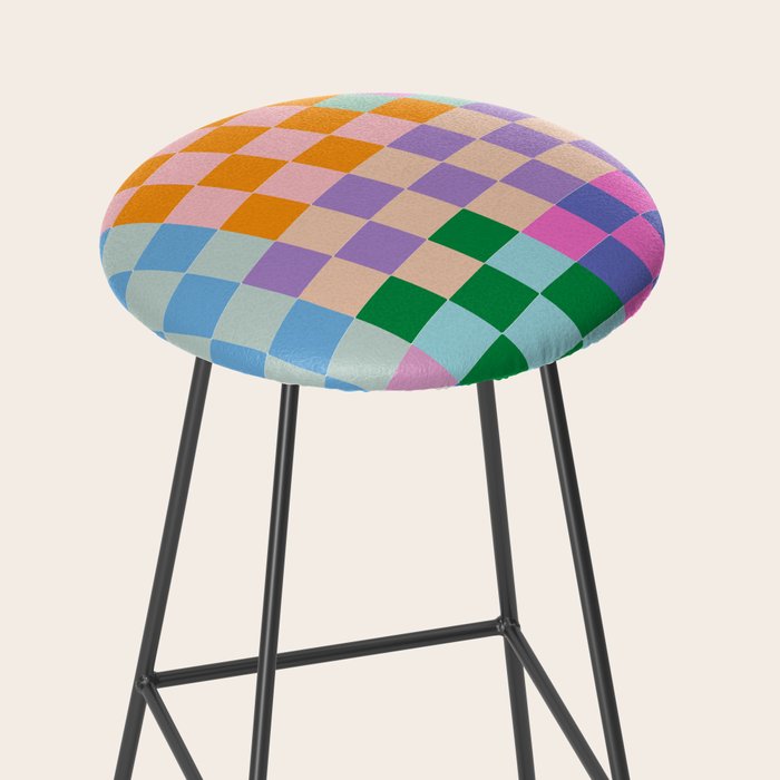 Checkerboard Collage Stool Gallery Image 2