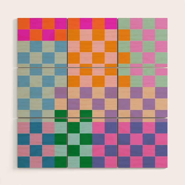Checkerboard Collage Wood Wall Art Gallery Image 1