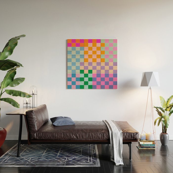 Checkerboard Collage Wood Wall Art Gallery Image 2